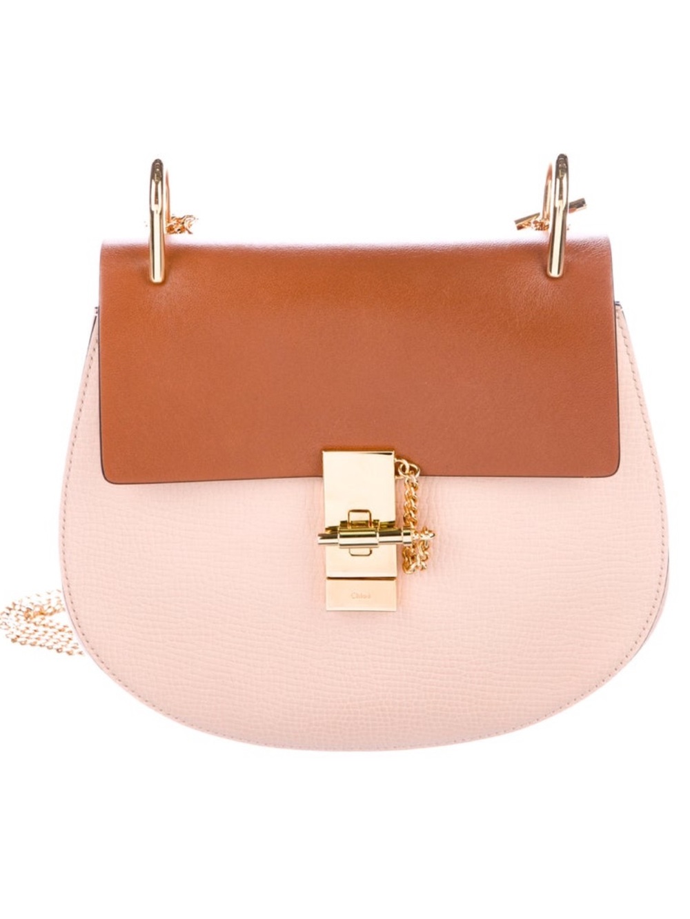 Chloe Two-Tone Pink and Brown Drew Style Crossbody